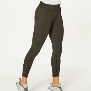 lululemon Olive Green High-Rise Side-Pocket Leggings